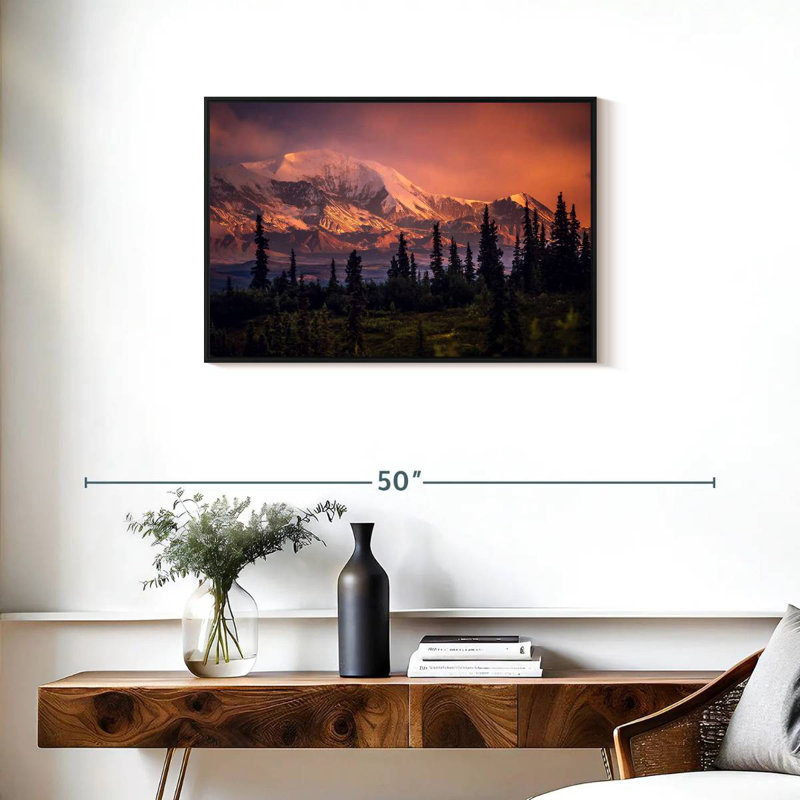 Denali et forêt Denali, Cadre flottant noir, 31 po x 21 po