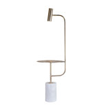 1 Light Gold Floor Lamp With Marble Base
