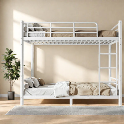 Lits superposés convertibles en métal (deux lits simples XL), lits superposés modernes en acier peu encombrants pour adolescents et adultes