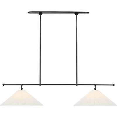 Soren 54" Linear Chandelier with Silk Pleated Shades