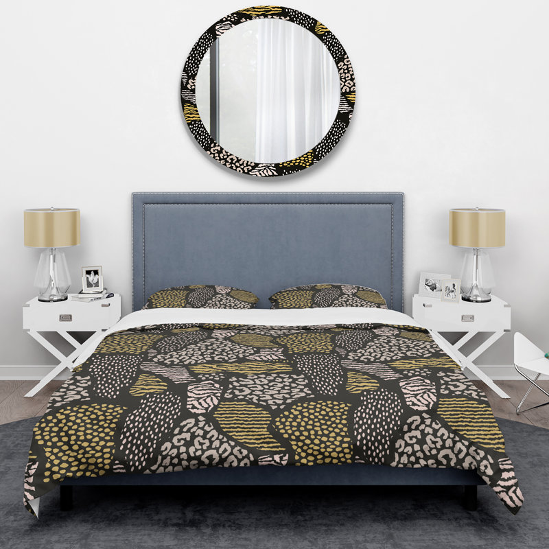 Ensemble de housse de couette en microfibre noir / vert 3 pièces