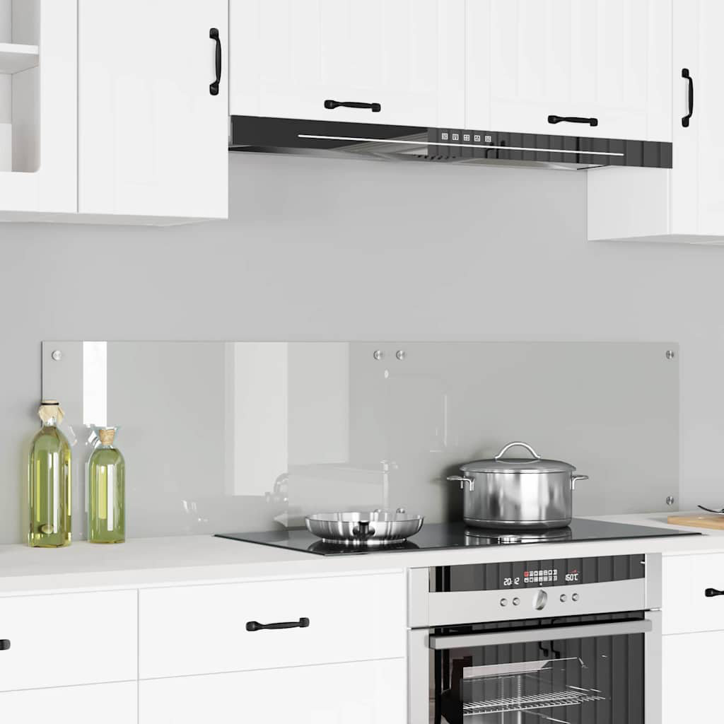 vidaXL Kitchen Backsplash 2 pcs Transparent 80 x 40 cm Tempered Glass - Image 2