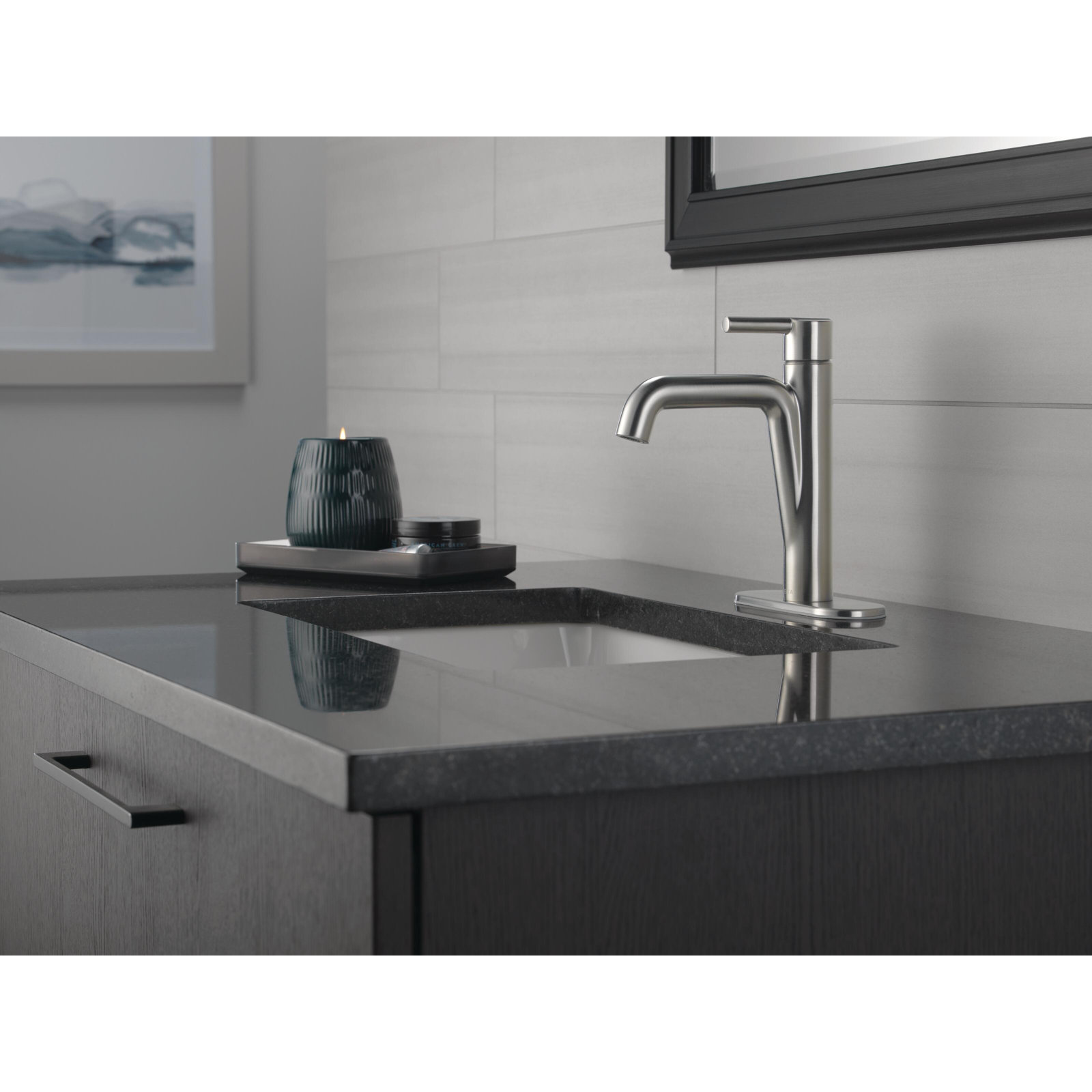Nicoli Single-Hole Bathroom Faucet with Drain, Stainless