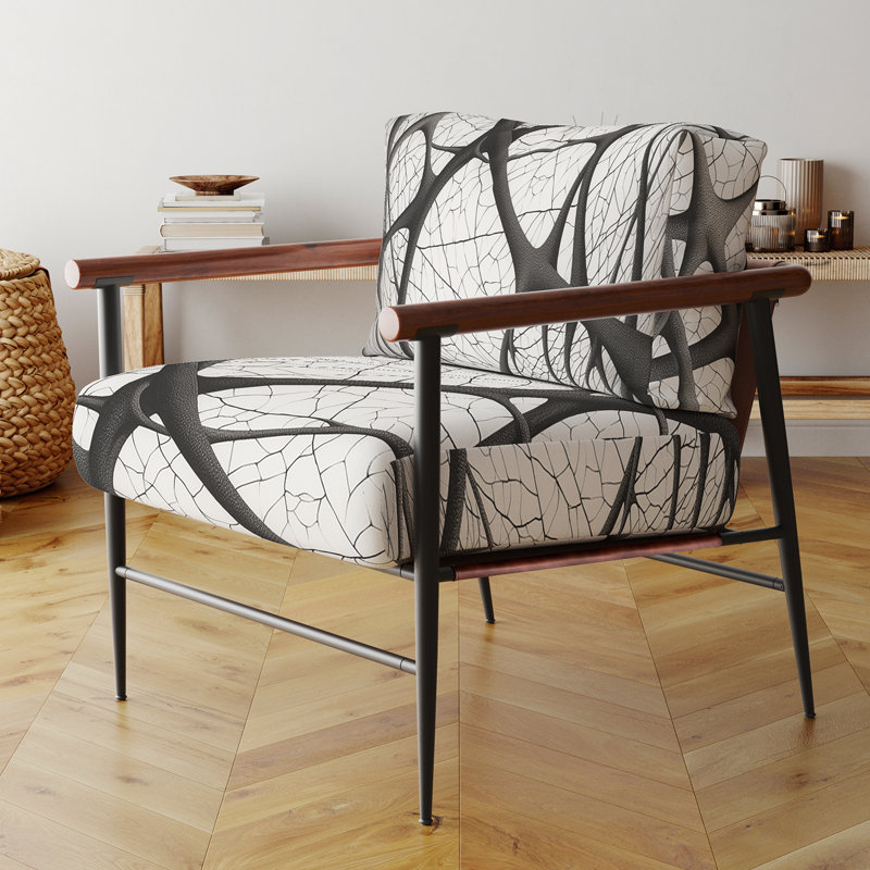 Fauteuil d'appoint rembourré Minimalist, Noir