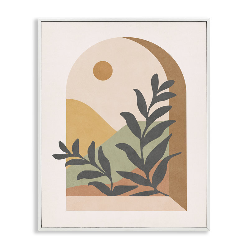 «Soft Boho Window View», art de la giclée encadrée par Nataly White, H 30 po x l 24 po, Giclée encadrée noir minuit