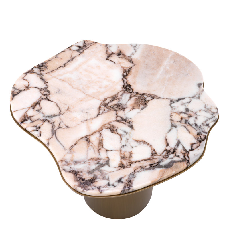 Side Table Shapiro Black Marble - Top, Cream