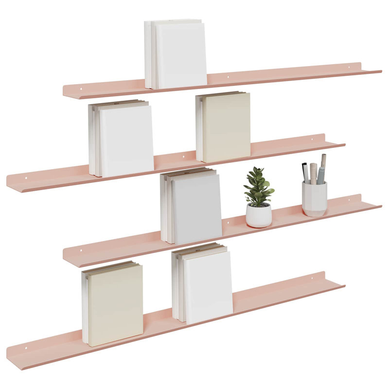 Steel Floating Shelf, Pink