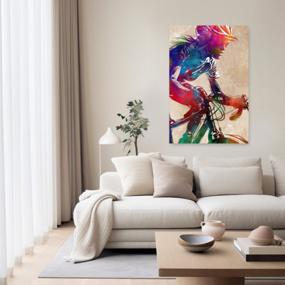 «Dynamic Cycling Watercolor Abstract Contemporary City Architecture», art mural