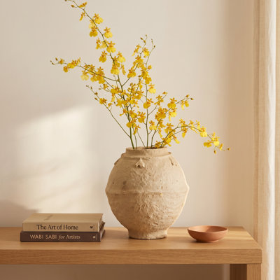 Urne en papier mâché Kalalou - vasque décorative neutre - 20 po de hauteur