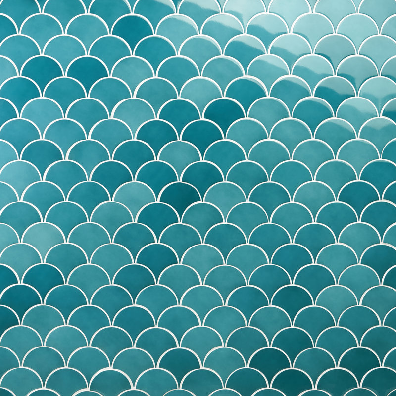 Riptide 2" x 5" Ceramic Patterned Wall Tile (4.06 Sq. Ft. / Case), Teal