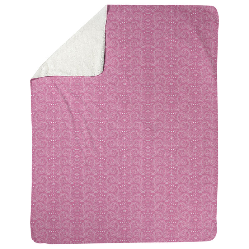 Couverture pour le troisième œil Katelyn Elizabeth, l 52,5 po x L 62,5 po, Rose / blanc