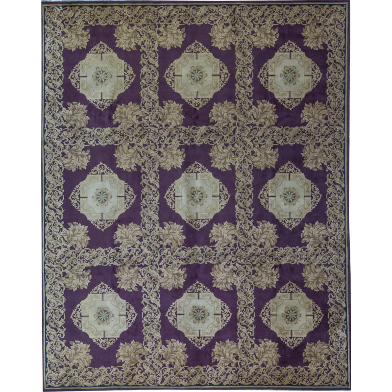Savonnerie Wool Geometric Area Rug