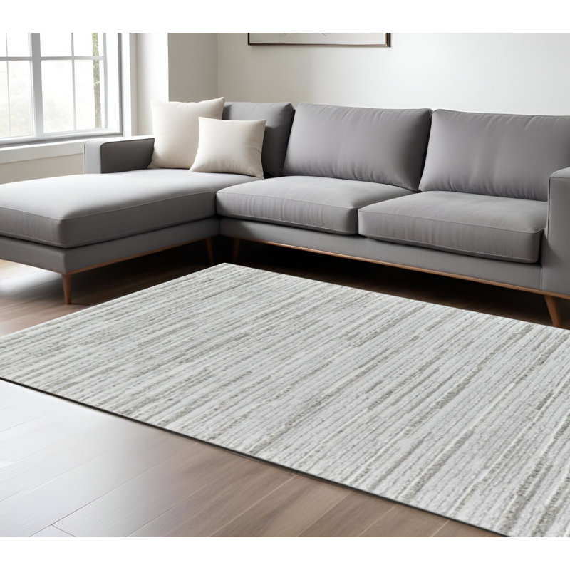 Tapis abstrait gris 7 pi x 10 pi