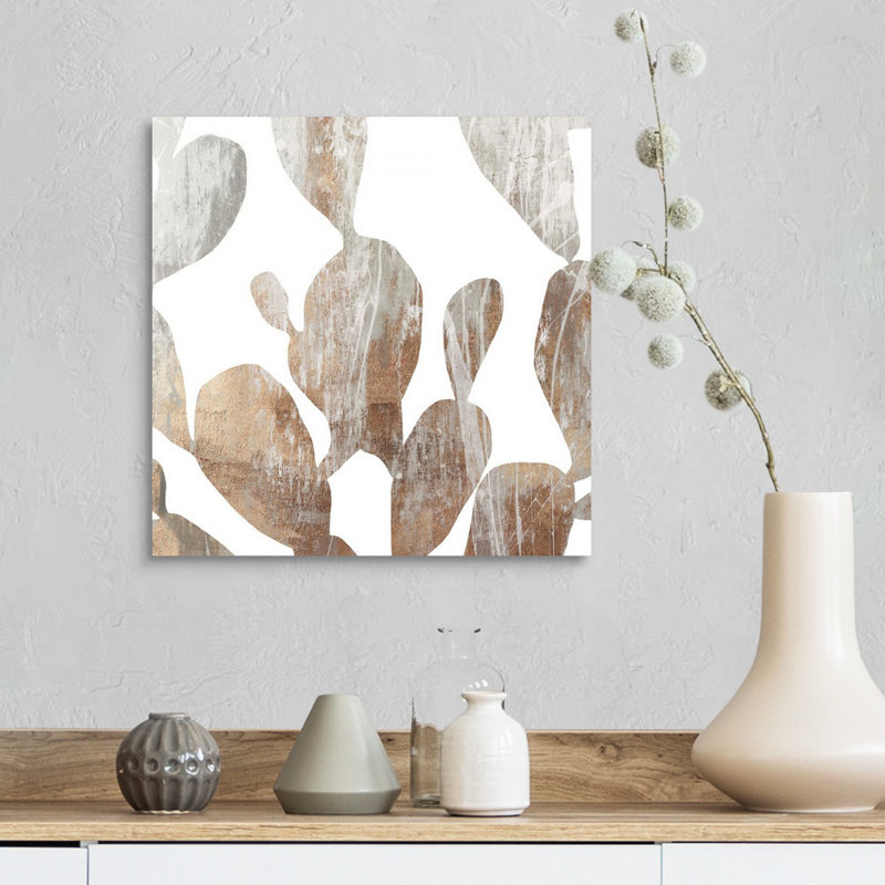Feuillage en marbre II-impression sur toile, Toile tendue, H 16 po x l 16 po x P 1,25 po