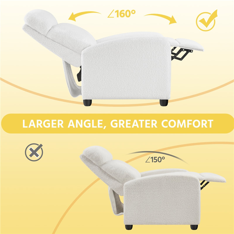 Arvonio Upholstered Recliner, Cream