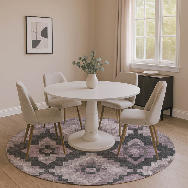 Premium Machine Washable Jakiyra AMF1894 Aztec Rug, Round 8'