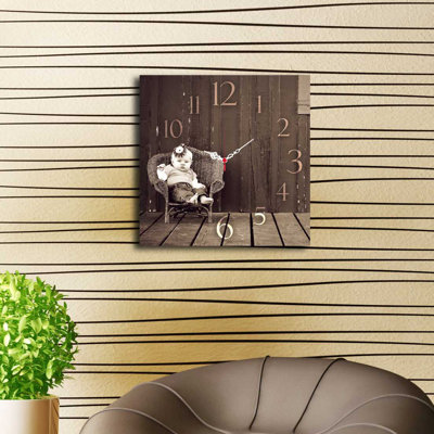 Elegant Decorative Wall Clock, 15.7 x 15.7 inches | 100% MDF, Thickness: 0.2 inches | Stylish Home Décor for Living Room, Bedroom & Office | Modern Design with Minimalist Aesthetic