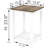 Farmhouse White Side Table With Oak Finish, Rustic End Table With Storage Shelf For Living Room Or Bedroom