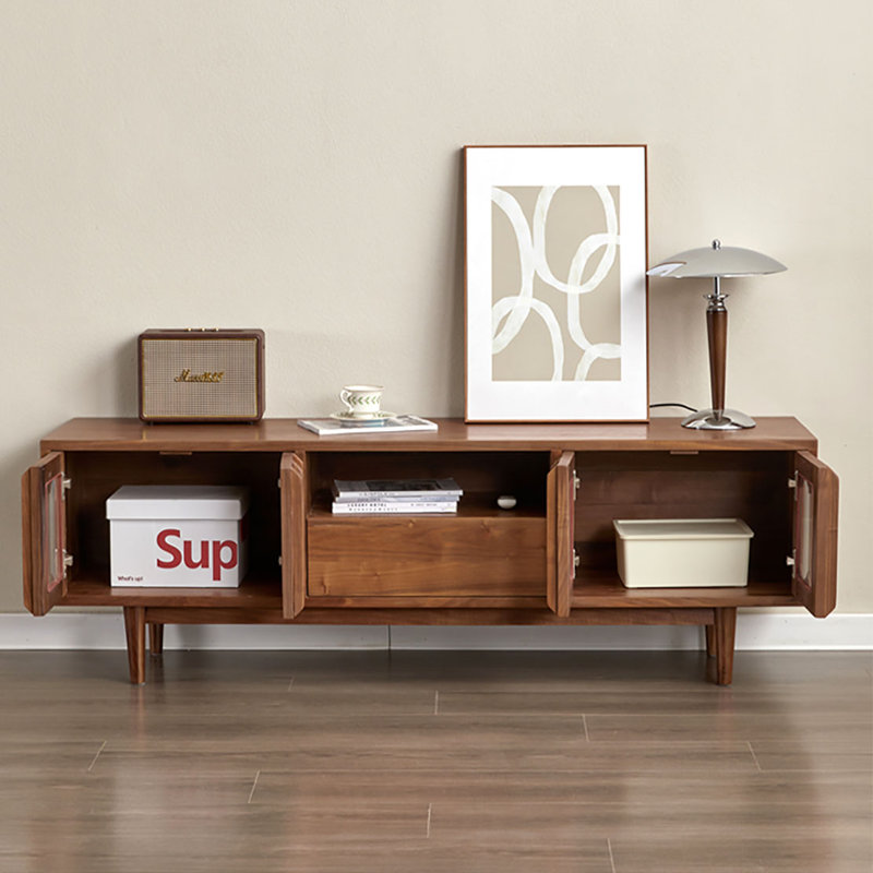 Meuble télé en noyer noir, H 22 po x L 82,7 po x l 16,5 po