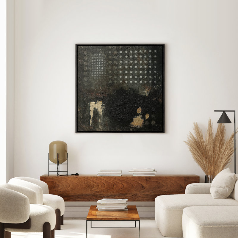 Art mural encadré abstrait rétro antique classique pour chambre à coucher, H 16 po x l 16 po, Noir