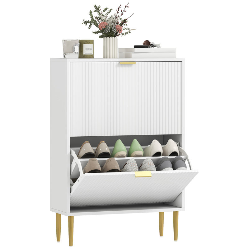 12 Pair Flip Down Shoe Storage