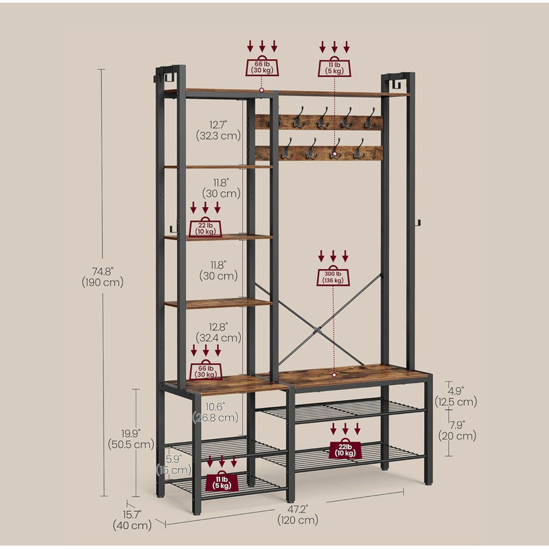 Boush Hall Tree 120cm Wide