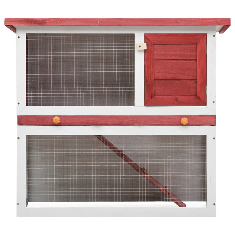 Jaron Weather Resistant Rabbit Hutch, Red