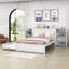 Lit plateforme double avec lit gigogne et tablettes coulissantes Keiser