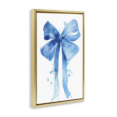 Cadre flottant Blue Bell Bow Illustration, design par LSR Design Studio