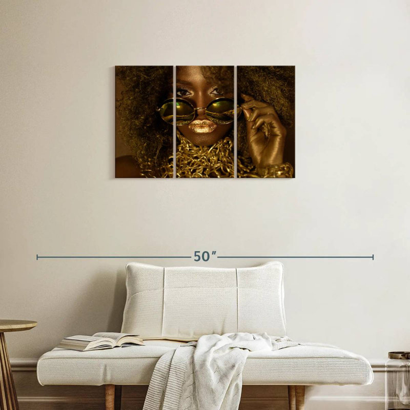 Leisha Golden Lady Fashion, 20" H x 33" W