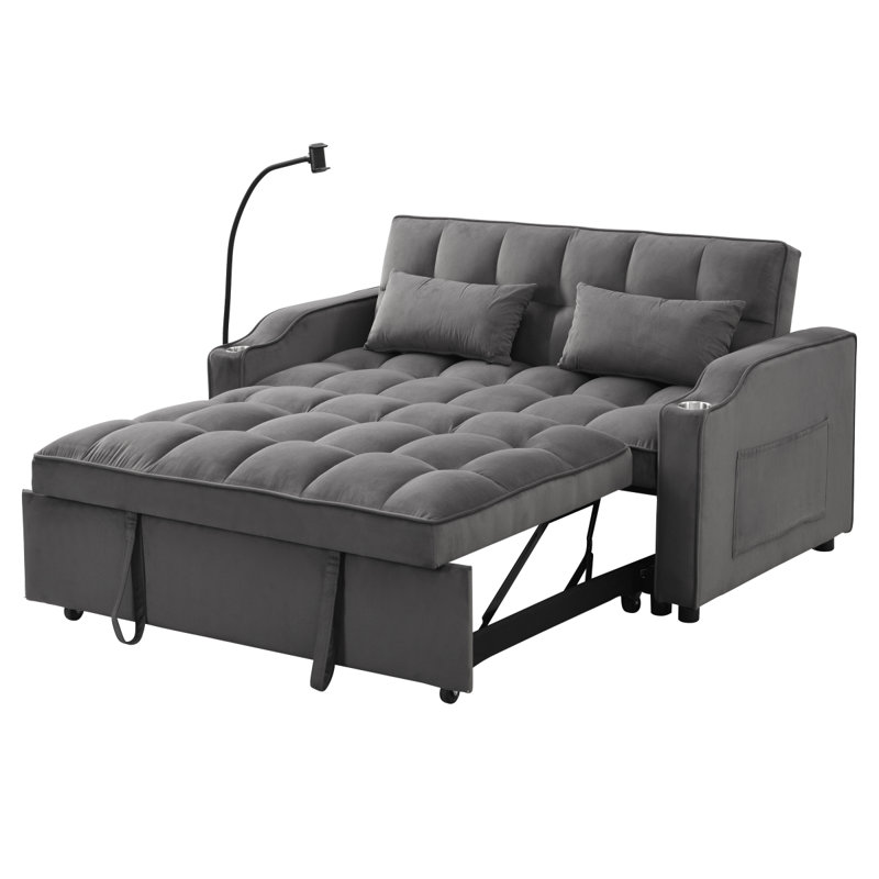 Canapé-lit avec couchette gris foncé, Gris foncé