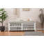 Banc de rangement à volets vieillis avec placage d'acacia pour le charme rétro du salon, entrée (blanc)-84258571