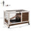 Cage pour animaux en bois, avec enclos et peinture, brun, cage à lapin compacte facile à nettoyer, roues faciles à déplacer