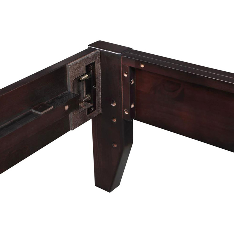 Lit plateforme en bois Cappuccino pour chambre à coucher, avec un style élégant en couleur