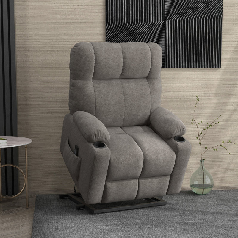 Munsell Power Lift Chair Recliner for Elderly Velvet Wide Seat, Gray