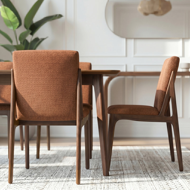 Calilynn 19.1'' H Fabric Upholstered Side Chair, Orange