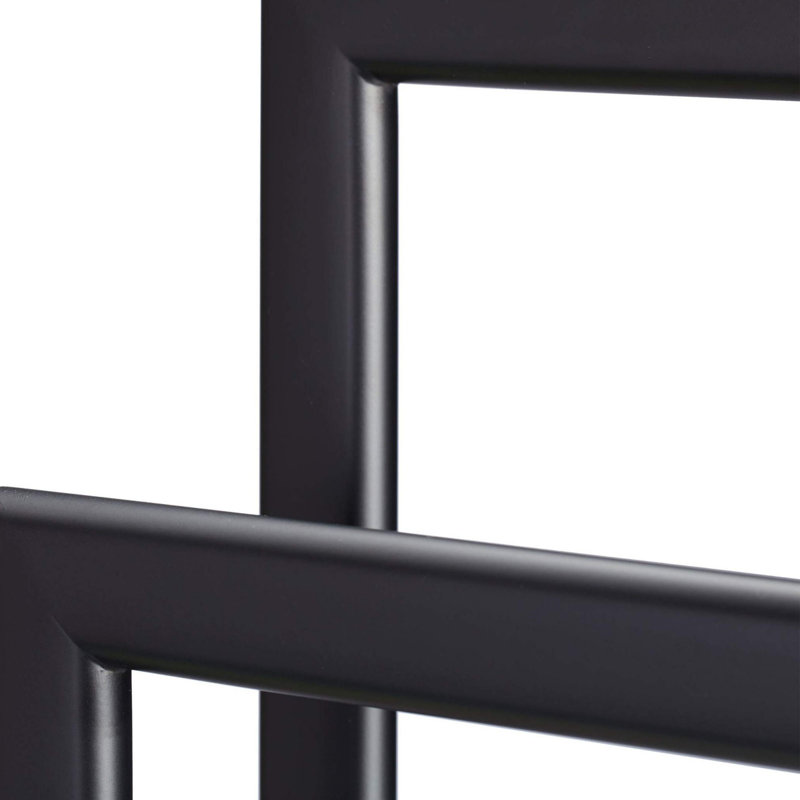 2 Bars Freestanding Iron Blanket Ladder Black