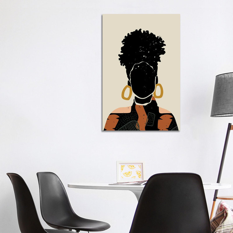 Black Hair No. 14 1 Piece Wall Art on Canvas, 152.5 cm H x 101.5 cm W, Classic Brown Wood Framed Canvas