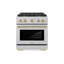 ZLINE Autograph 30" Paramount Dual Fuel DuraSnow® Range w/ White & Bronze Accents (SDRSZ-WM-30-CB)-1147389389-1147389390
