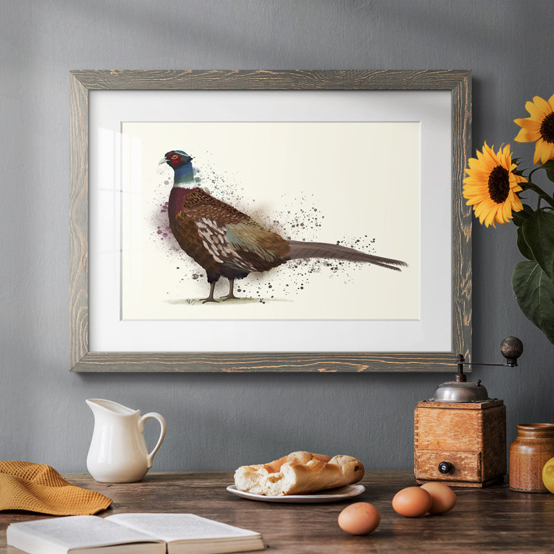 Pheasant Splash 1, H 22 po x l 32 po, Gris