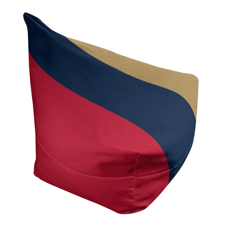Classic Bean Bag, Red/Blue/Flat Gold, 30" H x 27" W x 27" D