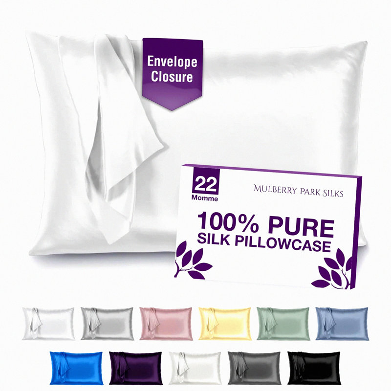 LuxurySilk Dream Pillowcase - 100% Silk, 22 Momme, Grade 6A, Deep Envelope Closure, White, 20" x 36" - Anti-Aging, Hair & Skin Benefits