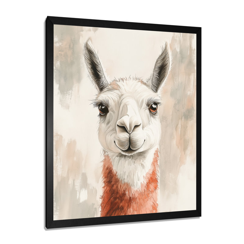 Lama des Andes - Tableau encadré, H 32 po x l 24 po, Cadre photo noir