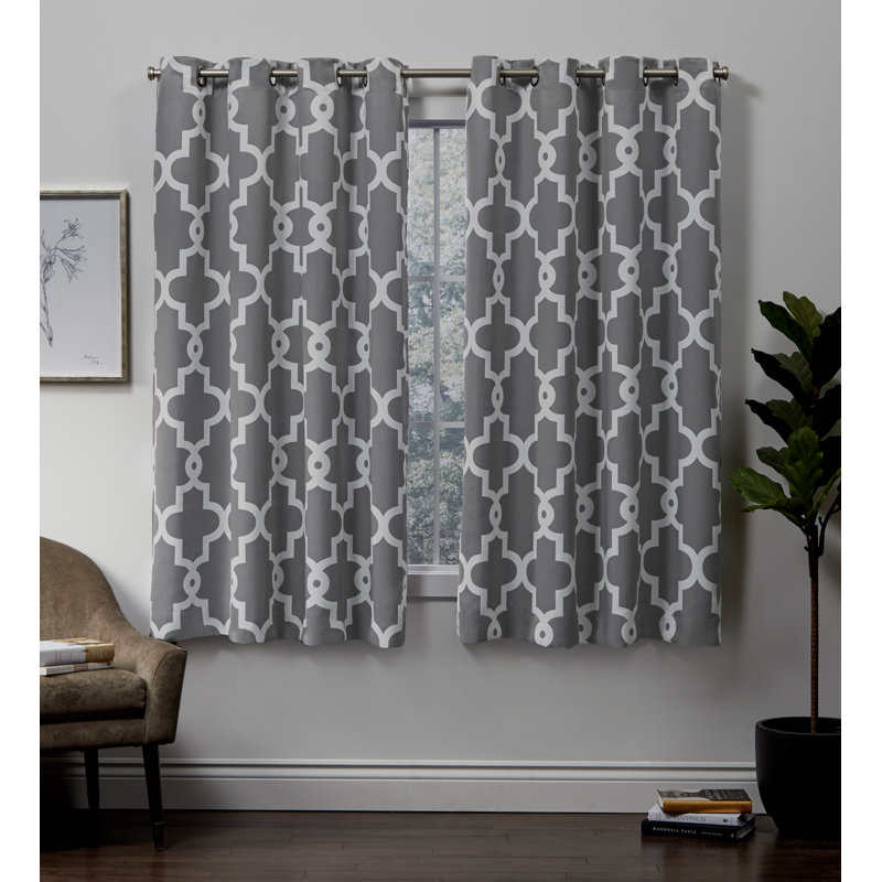 Neida Room Darkening Curtain Pair, Black Pearl, 52" W x 84" L