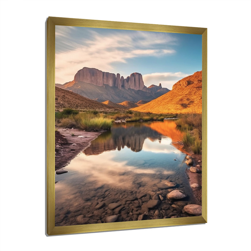 Texas Big Bend National Park, impression sur toile, H 32 po x l 24 po x P 1 po, Cadre doré à une seule photo