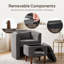 Fauteuil d'appoint rembourré en tonneau avec repose-pieds pour animal de compagnie-132210785