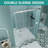 56"-60" W X 76" H Frameless Double Sliding Shower Door, Soft-Close Brushed Nickel Shower Screen, 5/16" (8Mm) Clear Tempered Glass With Explosion-Proof Film, Dual Stainless Steel Door Handles-123210395
