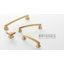 Poignée carrée de collection Bridges - Poignée d'armoire en laiton doré brossé de 1-1 / 4 po x 1-1 / 4 po - Quincaillerie transitionnelle et déco pour tiroirs et armoires-48357815