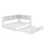 Lit de jour pleine grandeur avec lit gigogne et armoires de rangement, structure de lit d'angle en forme de L en métal avec ports USB-1034636117