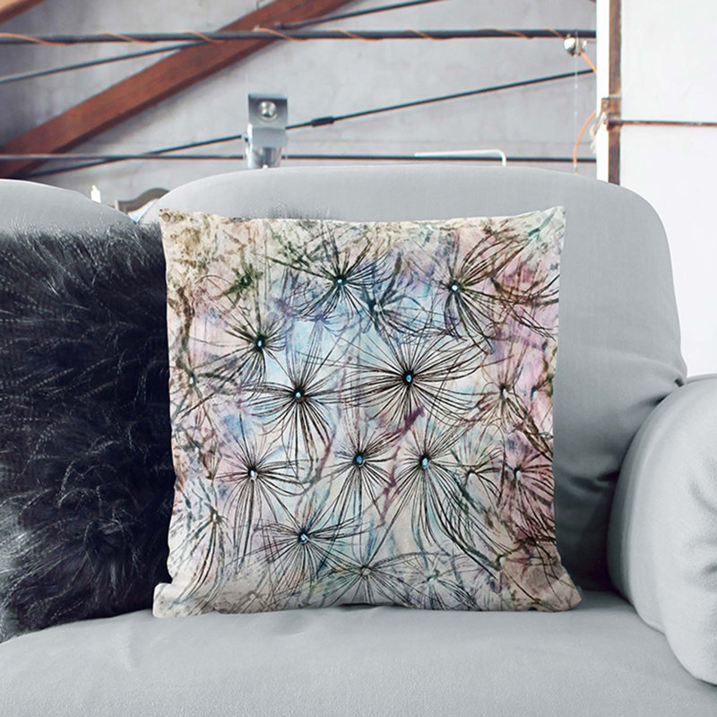 Floral Square Cushion, White, 55cm H x 55cm W x 20cm D